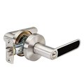 Yale Real Living YH Collection Kincaid Lever with Black Inlay and Flat Round Rose Keyed Entry Lock with Kwikset Keywa YR71KCBFR619